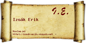 Izsák Erik névjegykártya
